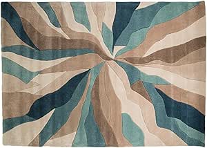 Flair Rugs Infinite Splinter Handtufted Rug, Teal, 120 x 170 Cm ...