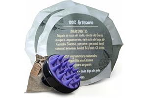 IDEASES 2 CHAMPU SOLIDO - Champú SIN SULFATOS NI PARABENOS NI SILICONAS - Champu ORGANICO - ARTESANAL - Head and Shoulders Shampoo - Pelo GRASO - SECO - RIZADO - DEBIL - TODO TIPO -MASAJEADOR Cuero Cabelludo