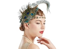BABEYOND Coucoland 1920s Flapper Headband (Peacock)(Size: One Size)