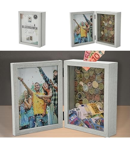 Spaarpot 3D-fotolijst, spaarpot met transparante voorruit, fotolijst, spaarpot om te vullen, creatieve piggy bank, geldgeschenken voor volwassenen en kinderen