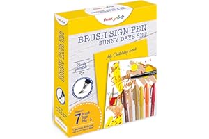 Pentel SES15C Brush Sign Pen Sketching Set Sunny Days & quaderno