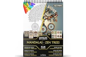 In Textu Målarbok för Vuxna Mandalas Zen Trees, Papper 200 g/m²