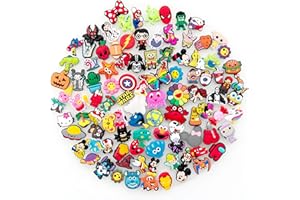 GRADESAFE 15, 30, Mixed, Girl Or Boy Superhero Famous Cute Cool Funny Random Colourful Shoe Charms Decorations For Croc Clog Shoes, Bracelet And Wristband For Women & Men No Duplicates