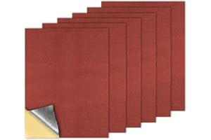 NECXON 6 Pièces de Réparation Cuir Autocollantes | Kit de Réparation Cuir | Patch Similicuir Imperméable pour Canapé, Siège Auto, Sacs 20 x 30 cm (Rouge)