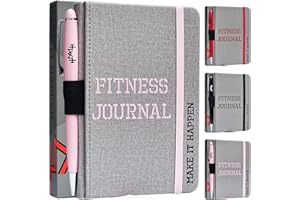 MaLetics – A6 Pocket Fitness Journal – Set 15 Goals, Track 93 Workouts, Measure Progress & Log 24 Personal Records – Sweatproof Design, Daily Planner & Exercise Log Book For Men & Women - Pink