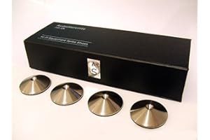 DREAMKY Set of 4 AudioSerenity Brushed Stainless Steel Hi-Fi Spike Shoes
