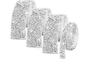 MAOQYE Rouleau de bandes de strass autocollantes en résine de cristal de 4 m pour ceinture de diamants scintillants pour loisirs créatifs (10 mm et 30 mm)