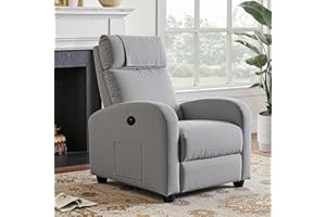 FiveWillowise Fernsehsessel Ruhesessel Relaxsessel mit Verstellbarer Beinablage und Verstellbarer Rückenlehne bis 140°, Einzelsofa, Liegesessel, TV Sessel mit Liegefunktion, Hellgrau