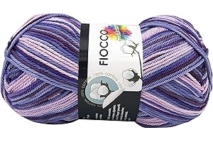 FILATI ITALIANI fiocco di cotone sfumato multicolore 50g per uncinetto e amigurumi (viola-azzurro - 9430)