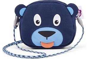 Affenzahn Portmonetka dziecięca, torebka na piersi do zawieszenia dla dzieci, Niedźwiedź - niebieski, Rozmiar uniwersalny, torba na ramię