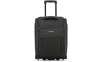 Flight Knight 55x40x20cm Ryanair Maximum Size Carry On Priority Hand Luggage Case Approved & Tested - 2 Wheels - Ultra Lightweight Durable Soft Case Textile Cabin Suitcase