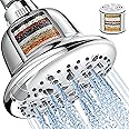 Ruhe® Elegant ABS Filtered Showerhead, Hard Water Softener Filter with 7-Spray Modes Overhead Shower for Bathroom | Anti-Clog TPR Nozzles Shower Over Head | Chrome Finish | WITHOUT ARM