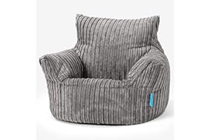 Lounge Pug - CORD - Childrens Armchair - Kids Bean Bags UK - Toddler Chair Beanbag - Graphite Grey