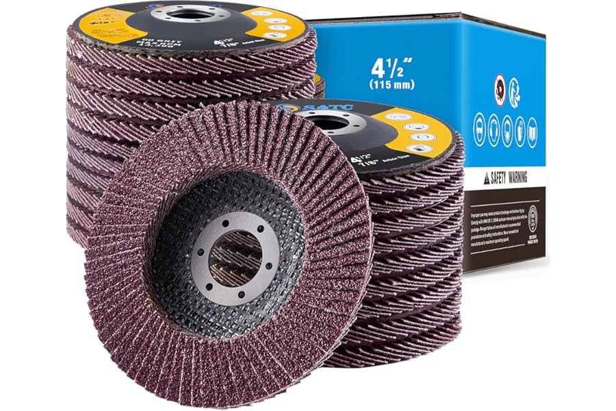 SATC Flap Discs 115mm 20 Pack Grinding Discs 40/60/80/120 Grit for Angle Grinder to Sanding Grinding Metal Wood