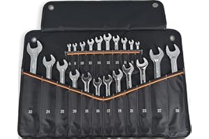 WELKINLAND 22-Pockets Wrench Tool Roll, 0.25-1.25" Wrench-Set Roll Holder Bag, Wrenches sleeve wrap, Wrenches pouch(Tools Are Not Included)