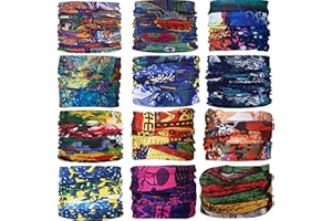 GUIFIER Elastica Pañuelos Cabeza Multifunción Bufanda Bandana,Bragas de cabeza Turbante Magico Pasamontañas Tubo UV pulsera Mascarilla para hombre mujer festivales de música, raves, monta