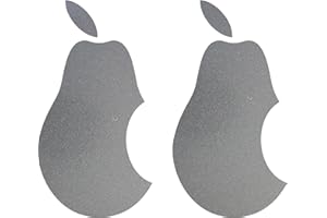 ‎GREENIT GreenIT 2 Aufkleber 10cm Birne mit Biss Handy Tablet Notebook Laptop Tattoo Deko Folie (Silber metallic)