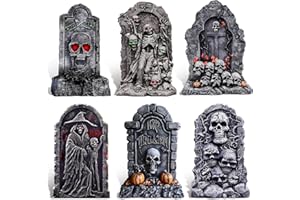 BEAUTLOHAS. Halloween Deko Garten 6 Stück Grabstein Halloween Dekoration Plastic Board Heavy Duty Graveyard Dekorationen 42CM Grabsteine für Halloween Dekorationen im Freien Hof Lawn Garden