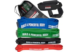 ‎RAIGEKI FITNESS BUILD A POWERFUL BODY Raigeki Fitness Widerstandsbänder Gummibänder (+Trainingspläne) [Einzeln und Set] Lang Resistance Bands Fitnessbänder für Kraftsport - Fitnessband Terrabänder Gymnastikbänder