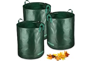 BALINCO 3x 272 litros bolsa para jardín estable | bolsa para hojas | bolsa para residuos de jardín | bolsas verdes para residuos plegable, grande, robusta de tejido de polipropileno 150g/m²