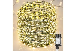 PhilzOps Luces de Navidad Exterior, 400 LED 20m Guirnalda de Luces Alambre de Cobre Impermeable 8 Modos Cadena Luces Interior Luz Arbol de Navidad para Fiesta Jardín Bodas Balcón Casa, Blanco Cálido