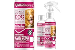 MEDIPAWS - MEDICAL GRADE NUTRITION FOR PETS MediPaws Baby Fresh Cologne For Dogs | Deodorising Dog Spray & Dog Coat Conditioner | Fresh Baby Powder Scent for Pets, Dogs and Cats | Cruelty Free, Professional Dog Grooming