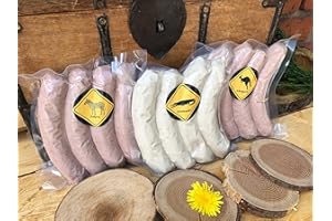 Metzgerei R. Heeg Exoten Bratwurst Paket (Zebrabratwurst, Kängurubratwurst und Krokodilbratwurst), Würzig