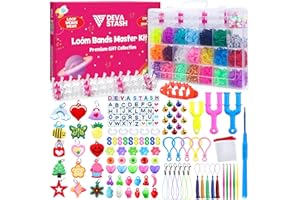DEVA STASH Loom Bands Kit 5500pcs, 20 Colours Rubber Loom Band kits for Girl, Boys Includes Clips Charms Beads and Other Accessories for DIY Bracelet Making Kits, Craft Kits, Best Christmas Birthday Gifts