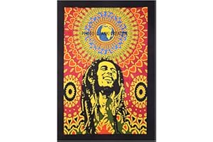 JANKI CREATION Póster de Bob Marley, mandala indio bohemio, mandala indio, bohemio, de algodón, hippie bobmarle, para colgar en la pared, tamaño 30 x 40, de algodón, hippie, hippie, mandala bobmarle,