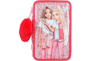 Depesche TOPModel One Love 12230 Federmäppchen mit 3 Fächern und Glitzer