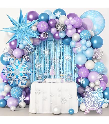 68-teiliges Cake-Topper Set – Schneeflocken-Motiv, Inkl. Happy-Birthday-Schild & Kugeln, Für Winterpartys