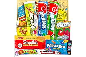 Heavenly Sweets | Amerikanische Süßigkeiten Geschenkbox | Süßigkeitenbox | USA Süßwarenkorb mit Schokolade | Gemischter Präsentkorb für Kinder und Erwachsene | Geburtstag, Jubiläum, Vatertag Auswahl