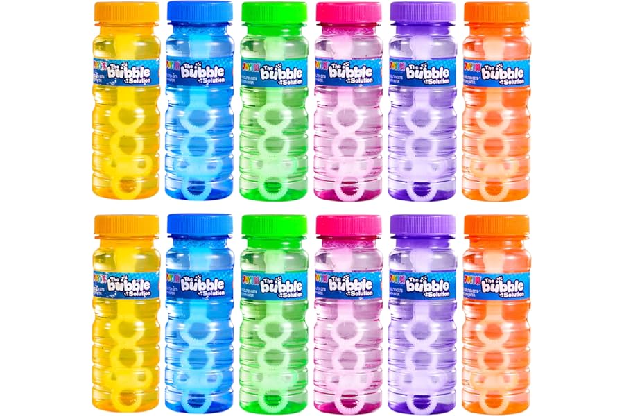JOYIN 6 pcs Bubble Bottles (4oz/118ml Bubbles Solution), EASTER Bubbles Party Favors for Kids, Bubbles Wand Bulk, Assorted Colors Large Bubble Kit, Toddler Summer Outside Toys Gift for Kids