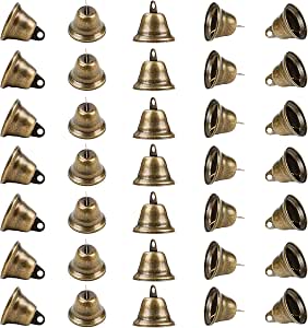 30 Clochettes De Noël Bronze - 38mm Avec Crochet, Décoration Sapin DIY