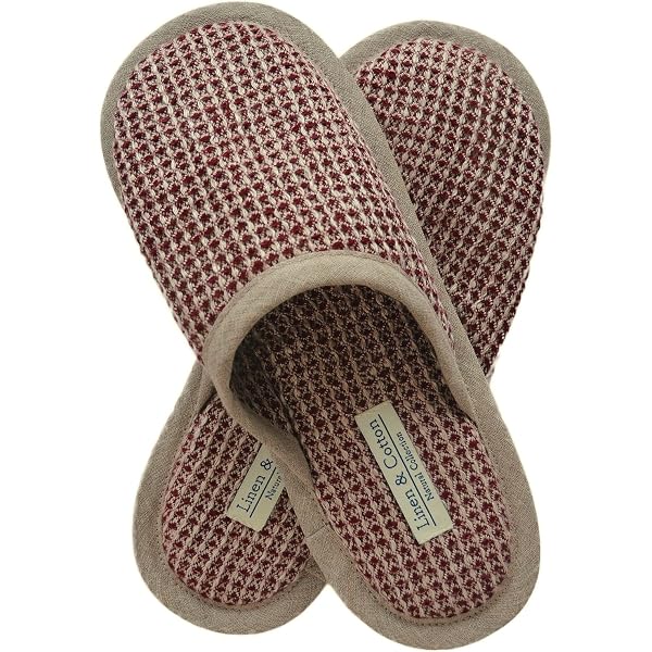 LINEN & COTTON Pantofole Da Bagno Unisex ALBA - Modello A Righe, Taglia 43-44