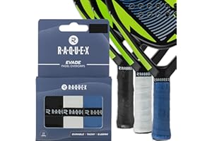 Raquex Surgrip Evade pour Raquettes de Padel — 10 Couleurs — Paquet de 3 surgrips, 0,65 mm d'épaisseur — Surgrip antidérapant Absorbant et légèrement adhésif pour Raquettes de Padel ou de Pickleball