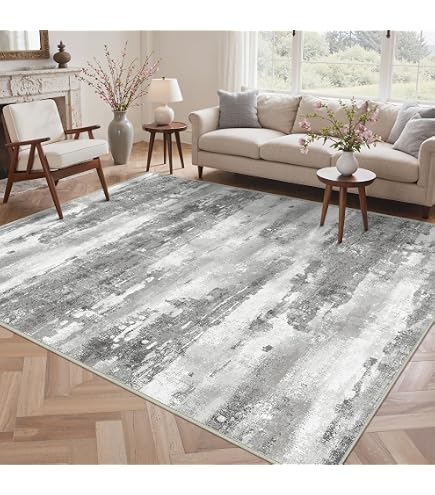 Tappeto Salotto Morbido 90x130 Cm – Antiscivolo, Grigio Scuro, In Microfibra, Ideale Per Camerette E Soggiorno Moderno