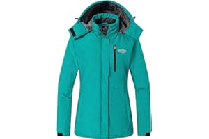 Wantdo Giacca da Neve in Pile Warm Giubbotto da Montagna Caldo Cappotto da Escursionismo Outdoor Parka con Cappuccio Antivento Donna Nero L