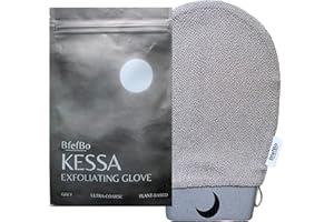 BfefBo Kessa Exfoliating Glove, Grey, Natural shower loofah, exfoliating body scrub, Plant based, Eco friendly Products, Plastic free