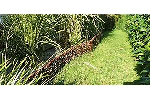 Nature LOUNGE Bordure en osier pour plate-bande Pour plate-bande ou délimitation de jardin Plusieurs tailles 20 x 60 cm 10er Set naturel