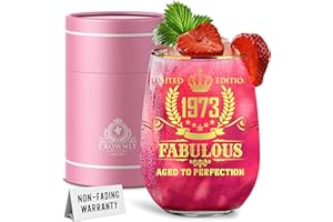 Kies®GIFT Oro 1973 Bicchieri Vetro Regalo Uomo Donna Regalo Utili Regalo Uomo Compleanno Idee Regalo Personalizzato Regalo Donna Compleanno 50 Anni Regali Per Lui 50 Anni Decorazioni Laurea Gin