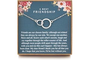MUSIER PARIS Friendship Gifts for Woman, Birthday Gifts for her, Sterling Silver 2 Ring Friendship Necklace, Best Friendship Gifts Birthday Jewelry