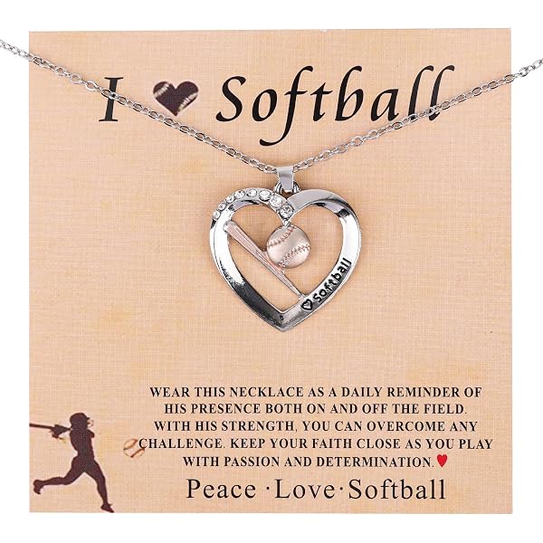 Collana Softball Con Ciondolo Cuore - Gioiello Per Giocatrici, Mamme E Allenatori - 3