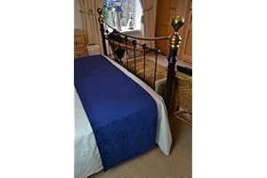 McAlister Textiles Soft Velvet Navy Blue Bed Runner For Single Double & King Size Beds - 50x220cm - 20x87 Inches Matt Velvet Range