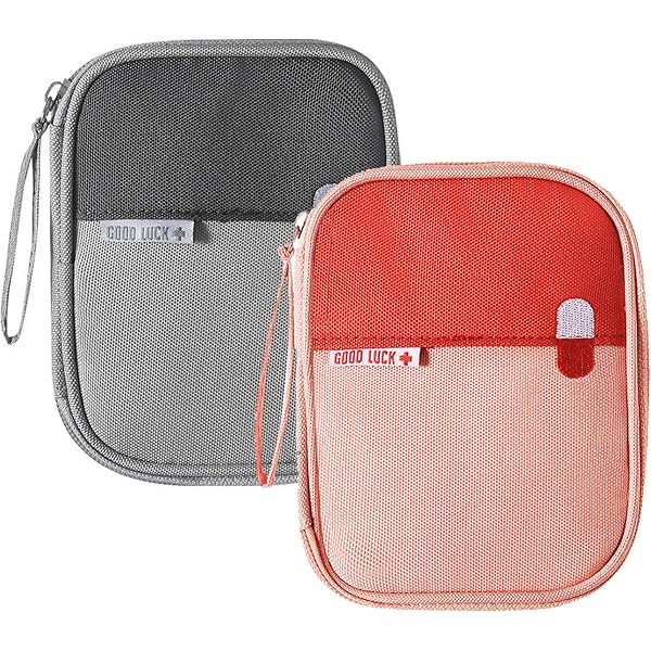 Dncvb Lot de 2 petits sacs à pharmacie de voyage, portables, étanche, vides, pour les premiers secours, pour l'extérieur, le camping