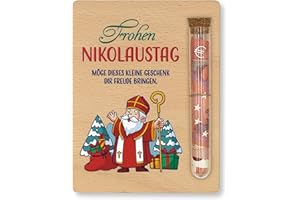 ZUKLA Geschenk Nikolaus - 13 x 10 cm - Geldgeschenk Verpackung - Nikolaustag - aus Holz - lustiges Geschenk