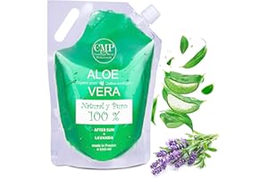 TRADICITY ORGANIC FARM Aloe Vera Puro Gel Bálsamo Reparador con Lavanda 100% Puro y Natural Refrescante Hidratante Calmante Facial y Corporal Después del Sol After Sun Aloe Vera Depilacion 5000 ml