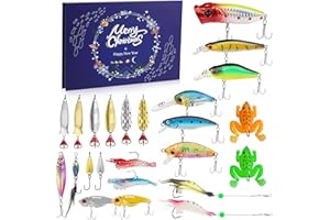TRUSCEND Set di Esche da Pesca con Scatola per Luccio, Spigola, Trota, Sgombro, Kit di Accessori per la Pesca in Mare, Include Esche in Plastica Morbida, Esche Spinnerbaits, Crankbait, Testa