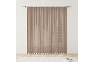 HOME ZEN HOUSEHOLD LINEN Tenda ZANZARIERA Mosquito Rete FITTA con Frange E Anelli Inclusi retinata (150X180CM, MARRONE)