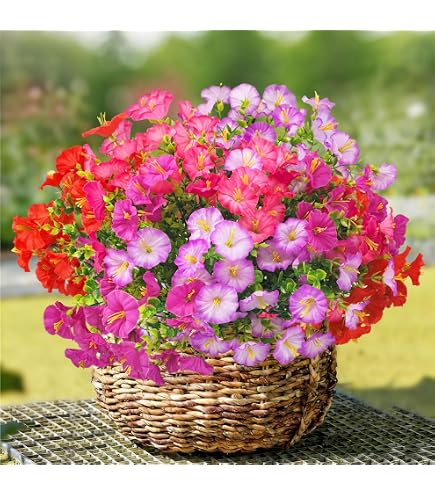 ROLLWAY 6 Pezzi Fiori Finti da Esterno Artificiali Piante Plastica per